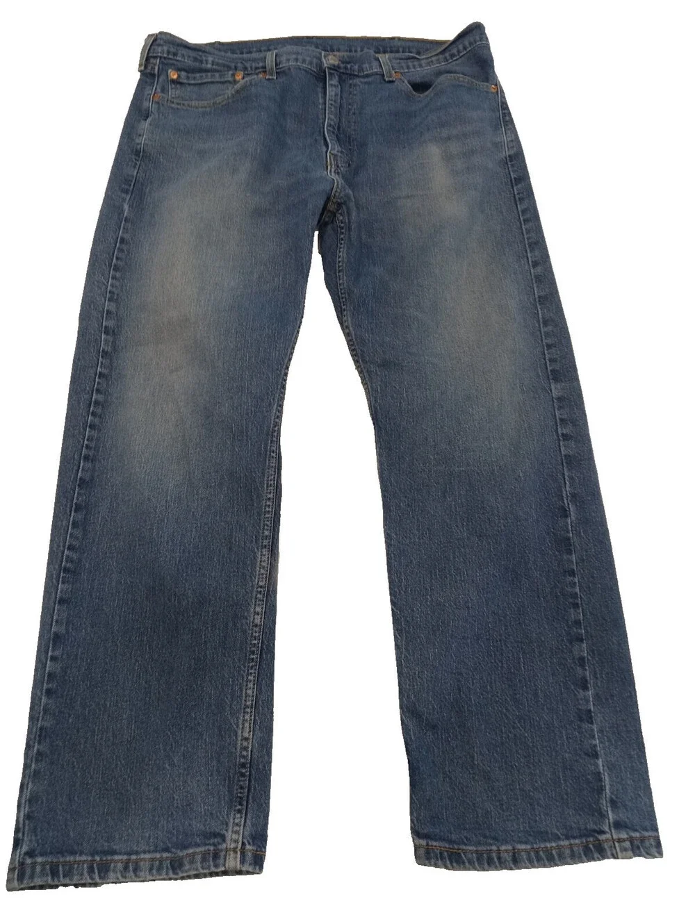 Levis 505 Regular Straight Fit Jeans Mens 38x30 Medium Wash Blue Denim Classic